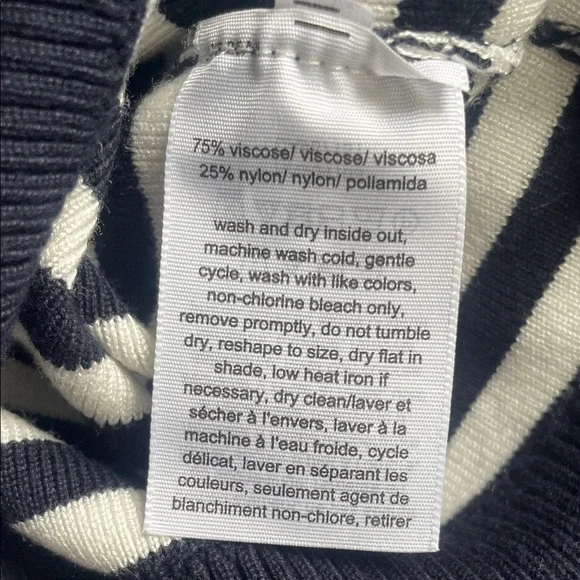 Tommy Hilfiger Navy & White Striped Knit Top - Classic Style - Medium - Picture 10 of 11